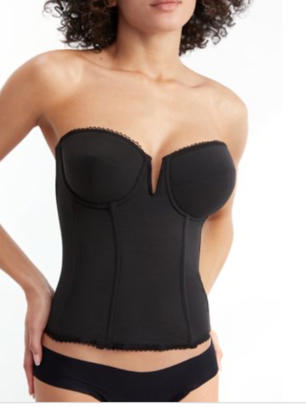 Dominique Vivienne V Wire Longline Strapless Bra Black Bras 36-C